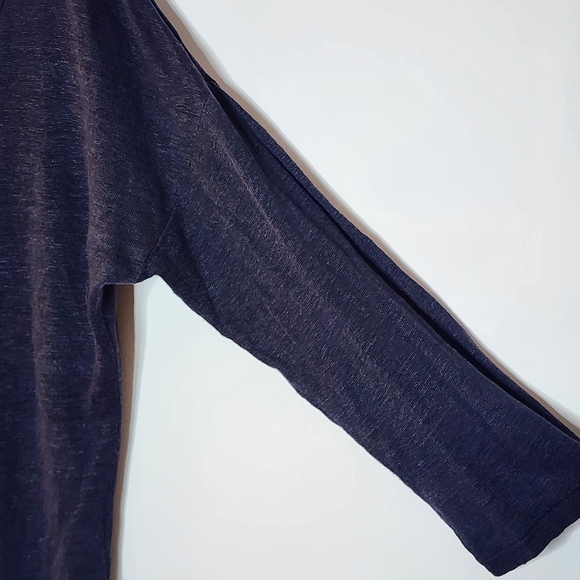 Linen Navy Scoop Neck Pullover XS - Picture 5 of 5